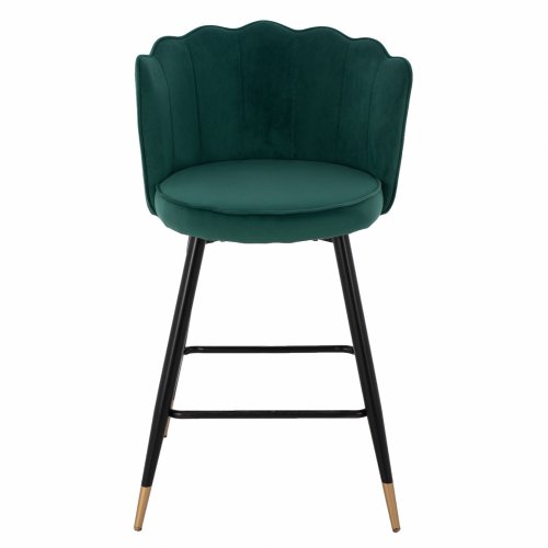 MITTELHOHER HOCKER VESNA AUS GRÜNEM SAMT UND METALLGESTELL 50x50x90 cm