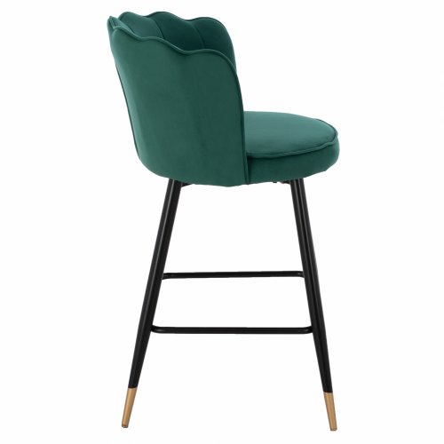 MITTELHOHER HOCKER VESNA AUS GRÜNEM SAMT UND METALLGESTELL 50x50x90 cm