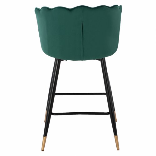MITTELHOHER HOCKER VESNA AUS GRÜNEM SAMT UND METALLGESTELL 50x50x90 cm