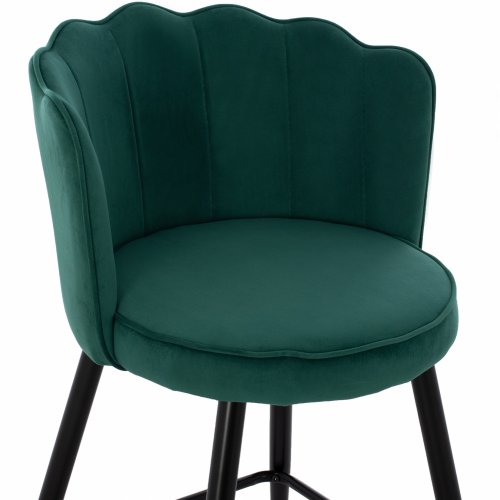 MITTELHOHER HOCKER VESNA AUS GRÜNEM SAMT UND METALLGESTELL 50x50x90 cm