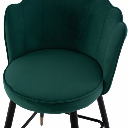 MITTELHOHER HOCKER VESNA AUS GRÜNEM SAMT UND METALLGESTELL 50x50x90 cm