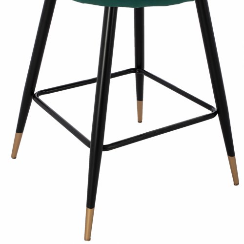MITTELHOHER HOCKER VESNA AUS GRÜNEM SAMT UND METALLGESTELL 50x50x90 cm