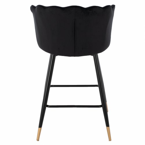 MITTELHOHER HOCKER VESNA AUS SCHWARZEM SAMT UND METALLGESTELL 50x50x90 cm