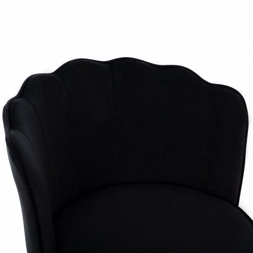 MITTELHOHER HOCKER VESNA AUS SCHWARZEM SAMT UND METALLGESTELL 50x50x90 cm