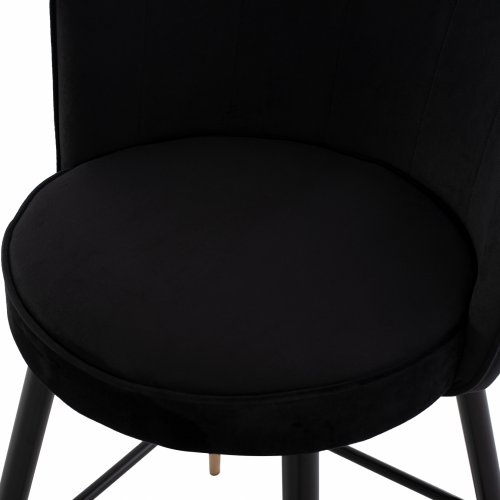 MITTELHOHER HOCKER VESNA AUS SCHWARZEM SAMT UND METALLGESTELL 50x50x90 cm
