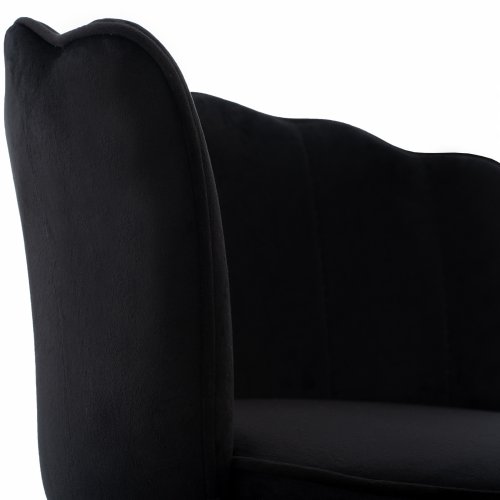 MITTELHOHER HOCKER VESNA AUS SCHWARZEM SAMT UND METALLGESTELL 50x50x90 cm