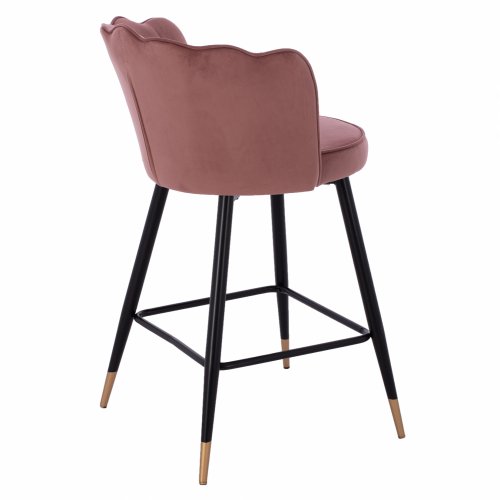 MITTELHOHER HOCKER VESNA AUS ROSE SAMT UND METALLGESTELL 50x50x90 cm