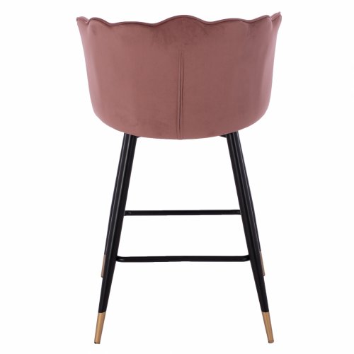 MITTELHOHER HOCKER VESNA AUS ROSE SAMT UND METALLGESTELL 50x50x90 cm
