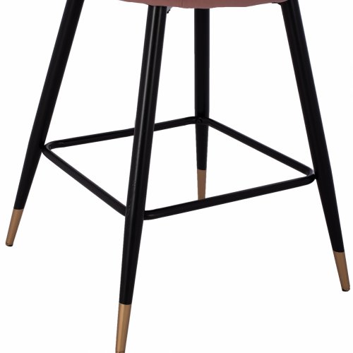 MITTELHOHER HOCKER VESNA AUS ROSE SAMT UND METALLGESTELL 50x50x90 cm