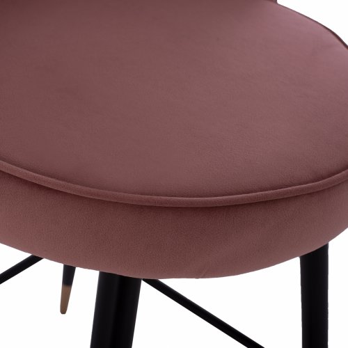 MITTELHOHER HOCKER VESNA AUS ROSE SAMT UND METALLGESTELL 50x50x90 cm