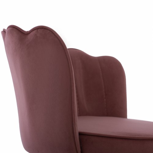 MITTELHOHER HOCKER VESNA AUS ROSE SAMT UND METALLGESTELL 50x50x90 cm