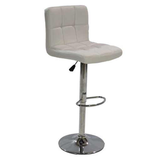 Bar stool Diana with metal frame and white upholstery