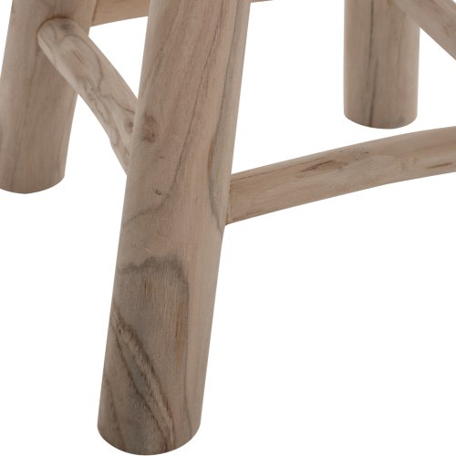 HOCKER KONT MASSIVES TEAK KURZ NATURAL Φ30Χ45Ηcm