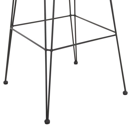 Barhocker Allegra aus Metall mit Kissen und schwarz-beigefarbenem Korbgeflecht, 52 x 51 x 103 H cm