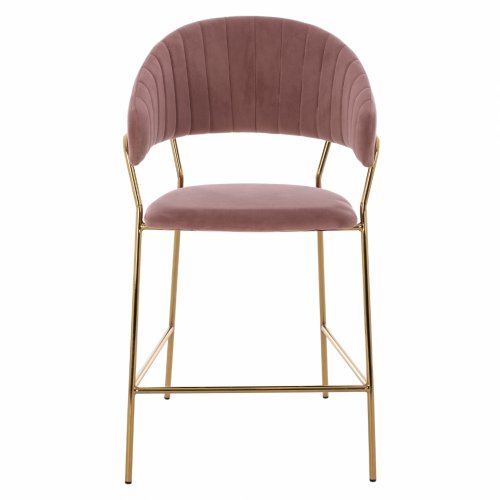 MEDIUM HEIGHT STOOL THEODORE ROSE VELVET WITH BLACK FRAME 60x55x100 cm