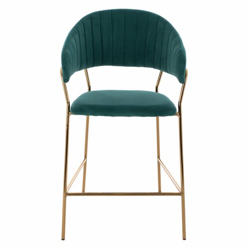 MEDIUM HEIGHT STOOL THEODORE GREEN VELVET WITH BLACK FRAME 60x55x100 cm - Kopie