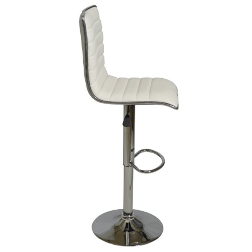 Modern bar stool Nexus with white imitation leather cover