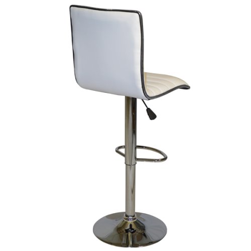 Modern bar stool Nexus with white imitation leather cover