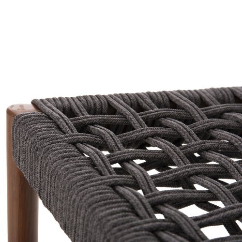 Barhocker mittlere Höhe EULO Aluminium in Walnuss-Kunstrattan in Grau 60x60x99Hcm