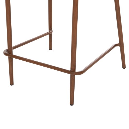 Barhocker mittlere Höhe EULO Aluminium in Walnuss-Kunstrattan in Grau 60x60x99Hcm
