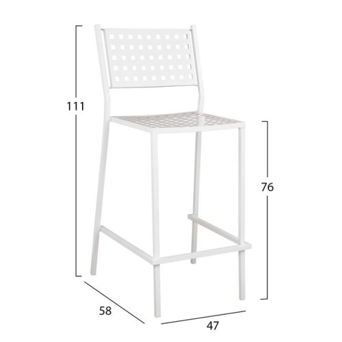 Bar stool “Zeta” in white