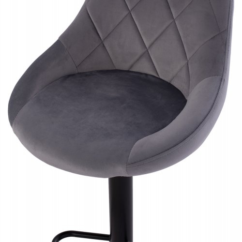 BARHOCKER "ROSE" MIT STOSSDÄMPFER UND GRAUEM SAMTBEZUG 46x48,5x105cm