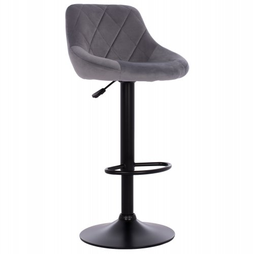 BARHOCKER "ROSE" MIT STOSSDÄMPFER UND GRAUEM SAMTBEZUG 46x48,5x105cm