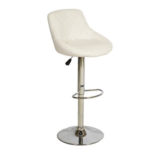 Modern barstool with comfortable upholstery in white