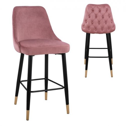 Barhocker Serenity mit Samtstoff in Ros​é