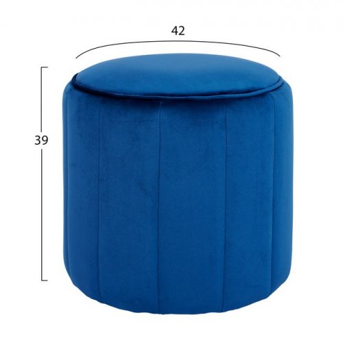 Hocker "NIKKI" BLAUER SAMT 42x39 cm. - Kopie