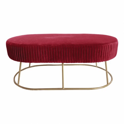Noble bench Alinafe made of velvet in red