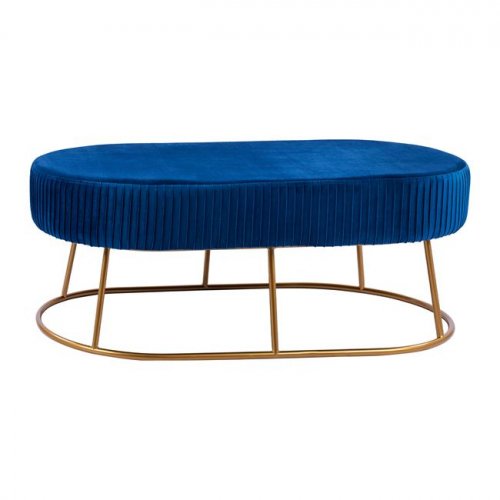 Noble bench Alinafe made of velvet in color blue