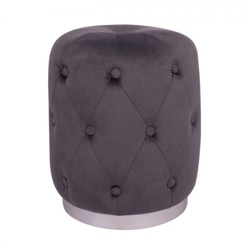 HOCKER "TORRIE" AUS GRAUEM SAMT MIT GOLDFUSS 36x45 cm.