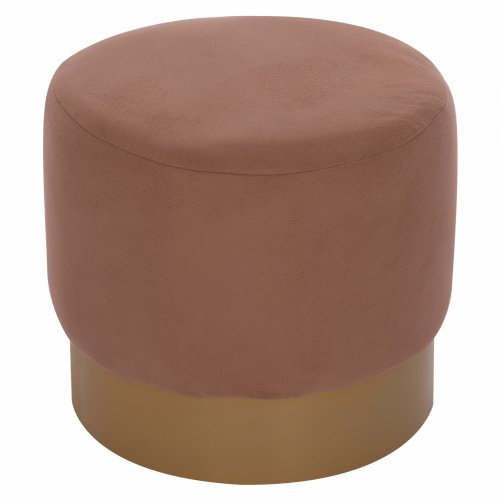 "VINDE" BRAUNER HOCKER MIT GOLDBASIS Φ40x35 cm