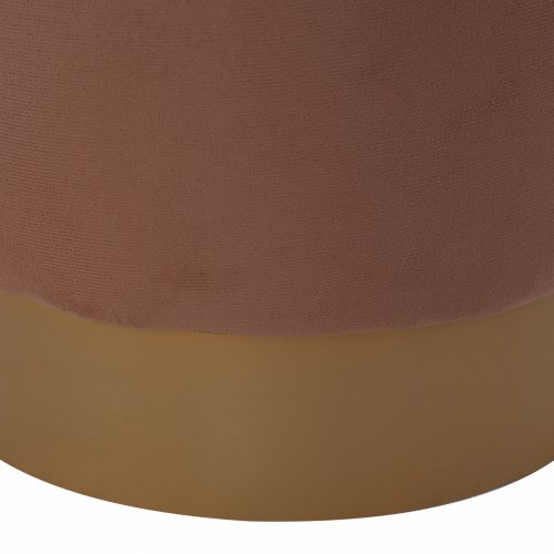 "VINDE" BRAUNER HOCKER MIT GOLDBASIS Φ40x35 cm