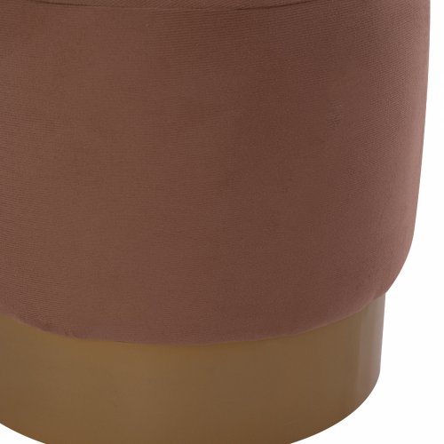 "VINDE" BRAUNER HOCKER MIT GOLDBASIS Φ40x35 cm