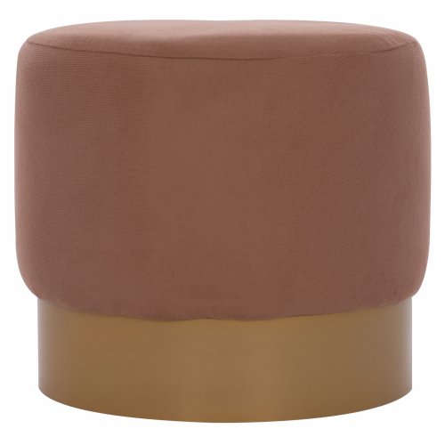 "VINDE" BRAUNER HOCKER MIT GOLDBASIS Φ40x35 cm