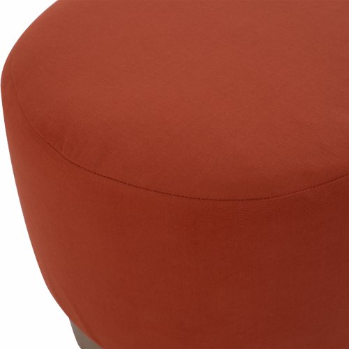 "VINDE" ORANGE KORAL HOCKER MIT GOLDBASIS Φ40x35 cm