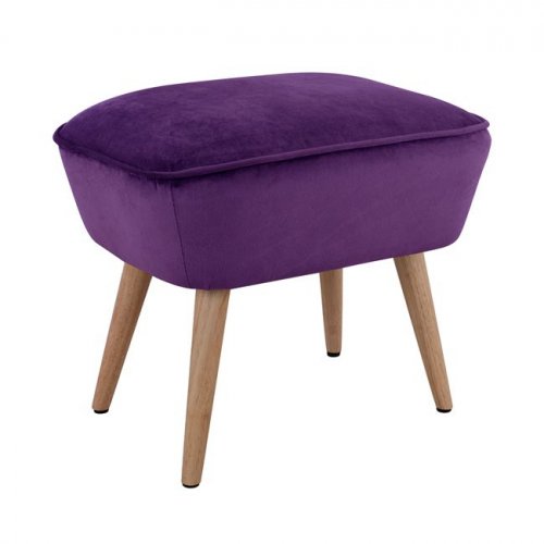 HOCKER "EMILIE" AUS LILA SAMT 52x37x40Y cm.