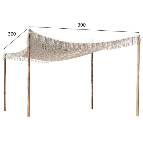 MACRAME SUNSHADE BEIGE COLOR, 300X300CM