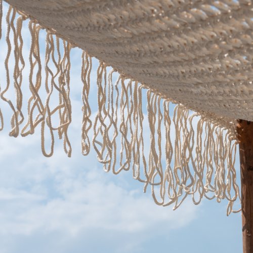 MACRAME SUNSHADE BEIGE COLOR, 300X300CM