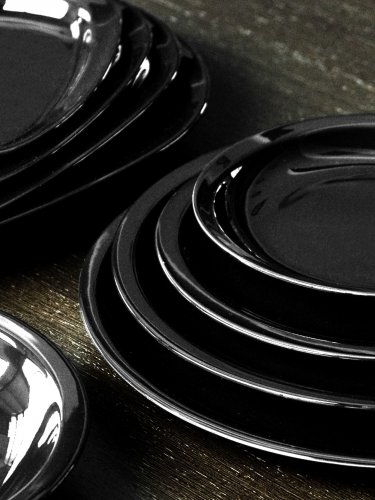 Flacher Teller "Lukanda Slim" 23cm 6 Set  Schwarz