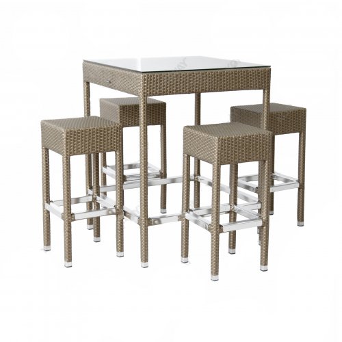 Ψηλό τραπέζι σετ 86x86x111 cm σε απόχρωση mokka