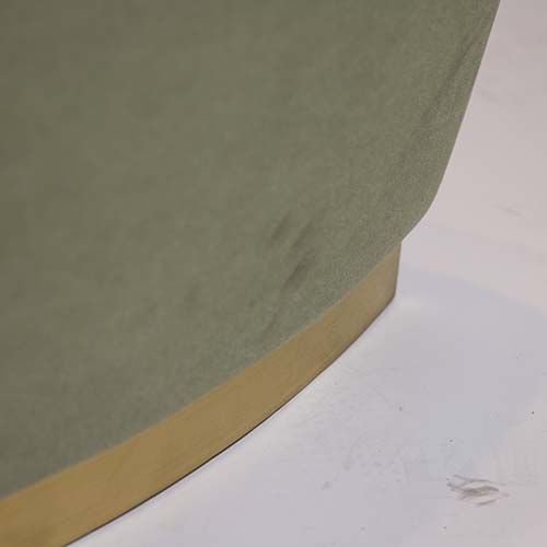 "Viano Island" sofa in green velvet and gold metal frame