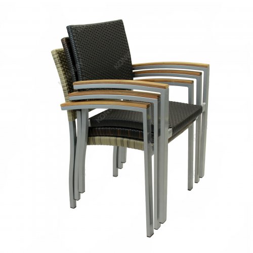 Stapelstuhl Borneo Aluminium in schwarz