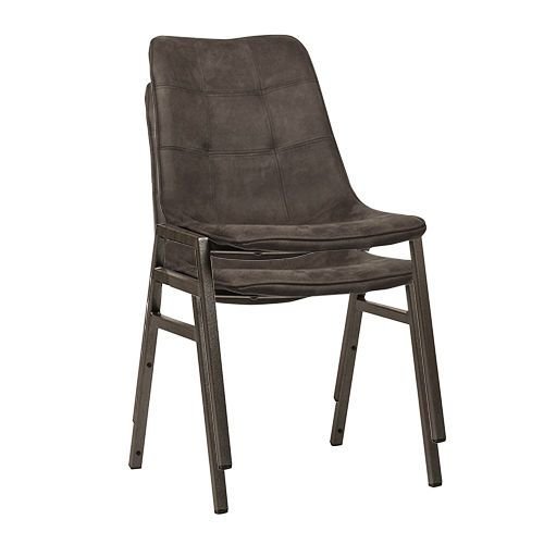 Stuhl "Detroit Anthracite" aus Kunstleder und Metallgestell in Anthrazit