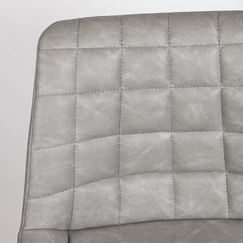 Artificial leather upholstered chair "Binq" with metal legs in grey