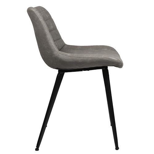 Artificial leather upholstered chair "Binq" with metal legs in grey
