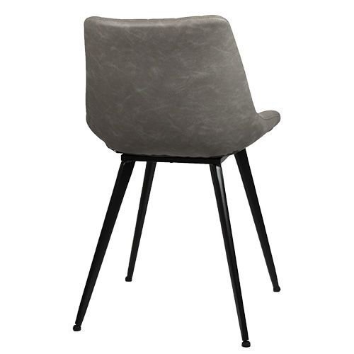 Artificial leather upholstered chair "Binq" with metal legs in grey
