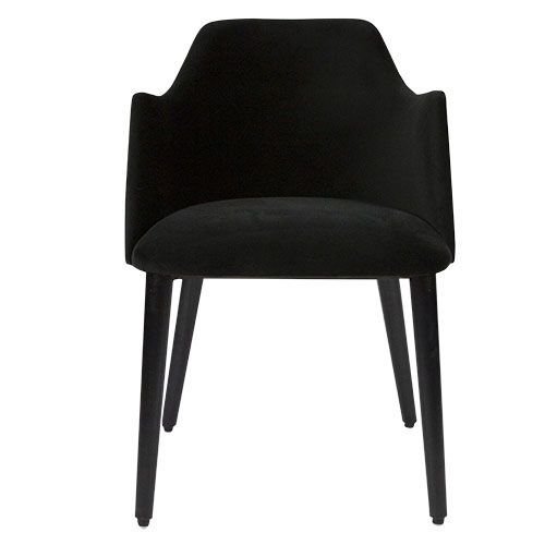 Velvet chair "Ivy" in black